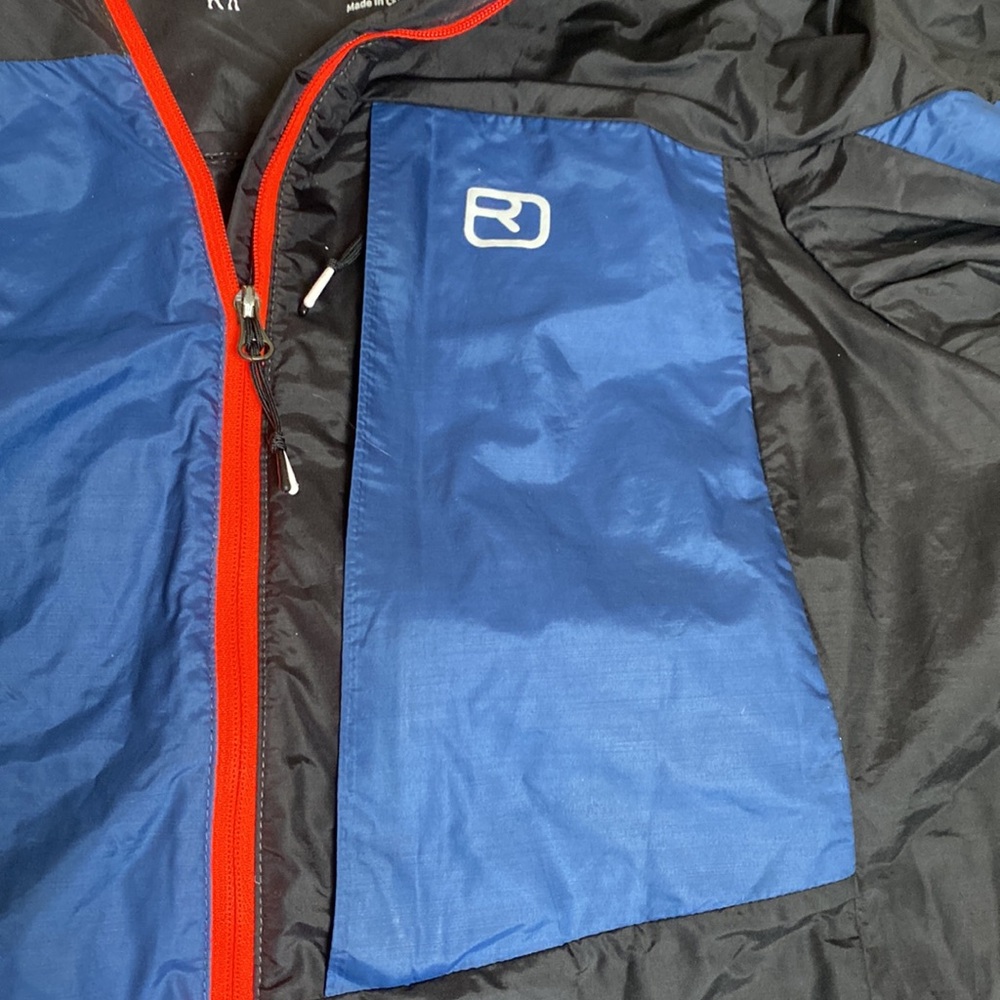 Ortovox Jacket Windbreaker Merino Wool Womens Medium Black Blue Neon Orange - Picture 5 of 15